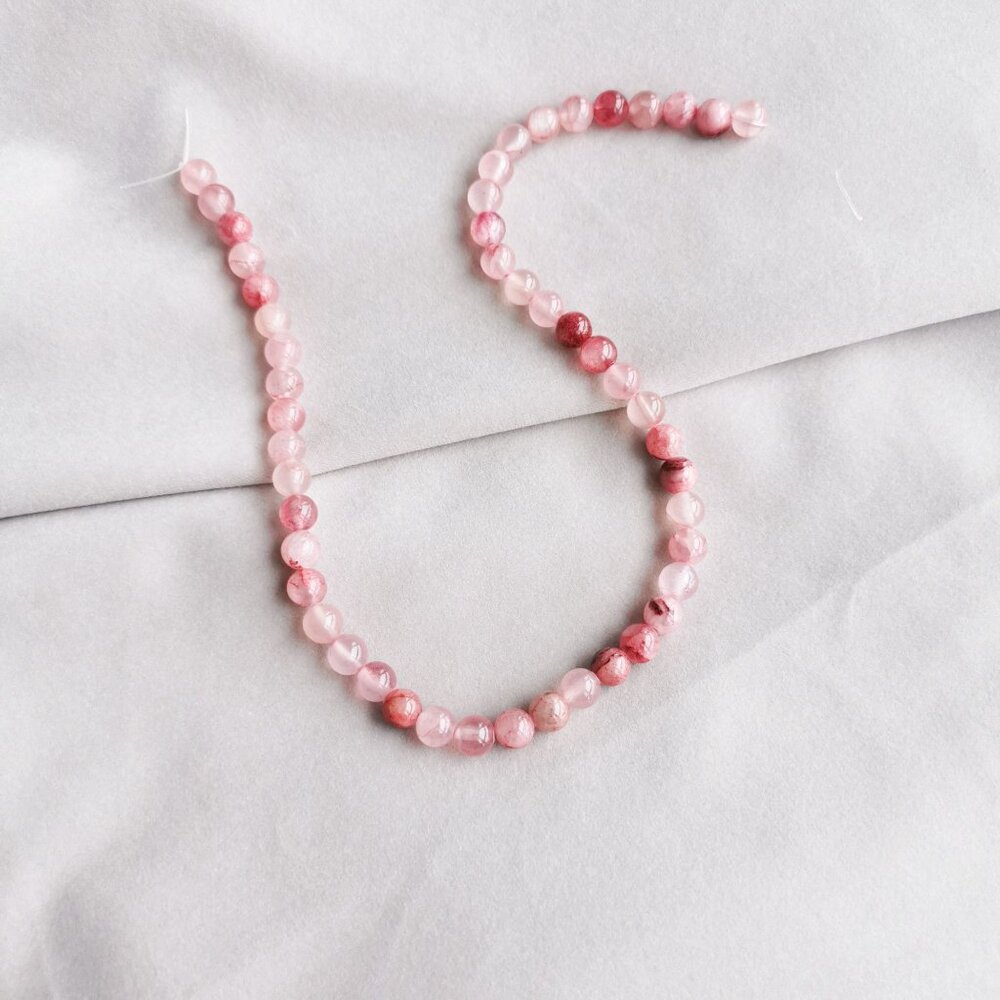 8mm | Pink Afghan Jade Round Beads DIY - Picture 3 of 3